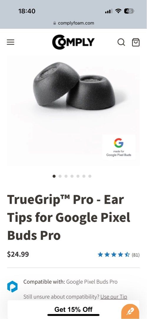 Pixel buds foam tips best sale