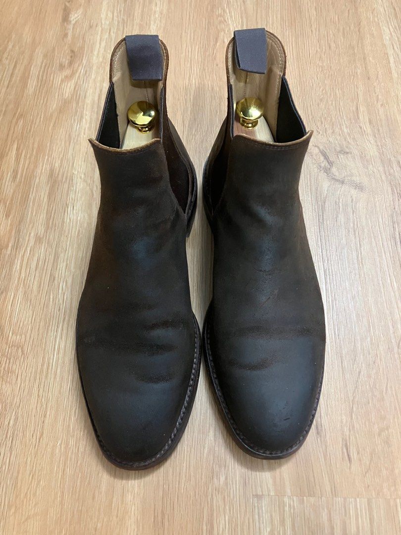 Crockett Jones Chelsea V Dark Brown Rough Out UK7E
