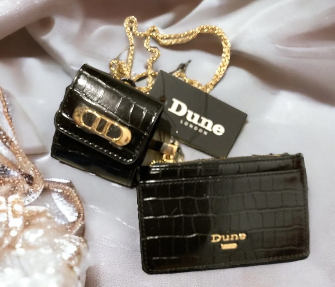 Dune London Croc Glossy Card Case & Airpod Case Box Set, Women's Fashion, Bags & Wallets