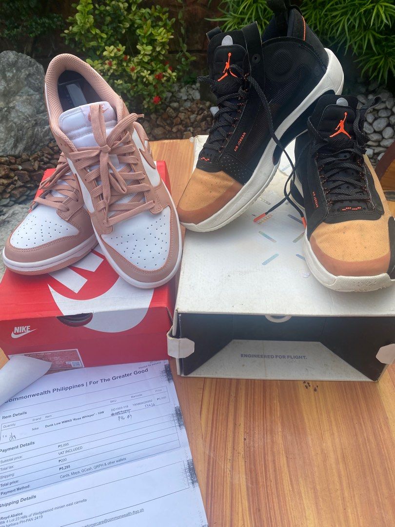 Dunk low rose whisper size 8.5M Jordan 34 size 9