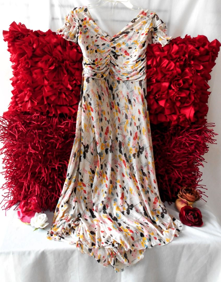 HOLD DVF Diane von Furstenberg Silk Floral Bustier Babydoll Work Festive Party Occasion Cocktail Dress Authentic