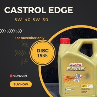 Engine oil Castrol Edge 5W-30 Continental package car servicing promotion Free Top up 2 