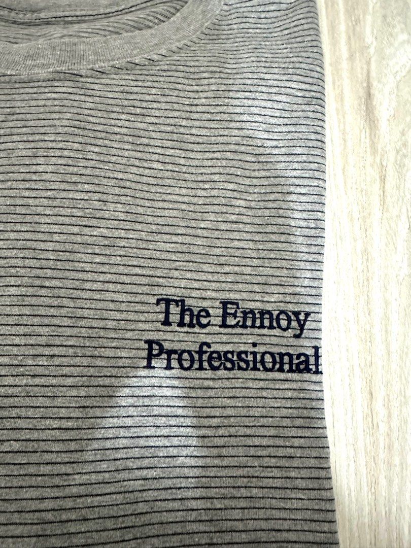 Ennoy S/S border tee grey 2022, 男裝, 上身及套裝, T-shirt、恤衫