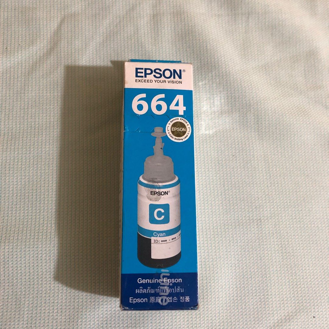 EPSON 664 Ink - CYAN (Category: Printers, Scanners & Copiers) located in Valenzuela. Submitted by shopqn (Listing ID 1265016605, Image 1). Description: Sealed & Brand new Color: CYAN RFS: wrong type of ink for our printer.