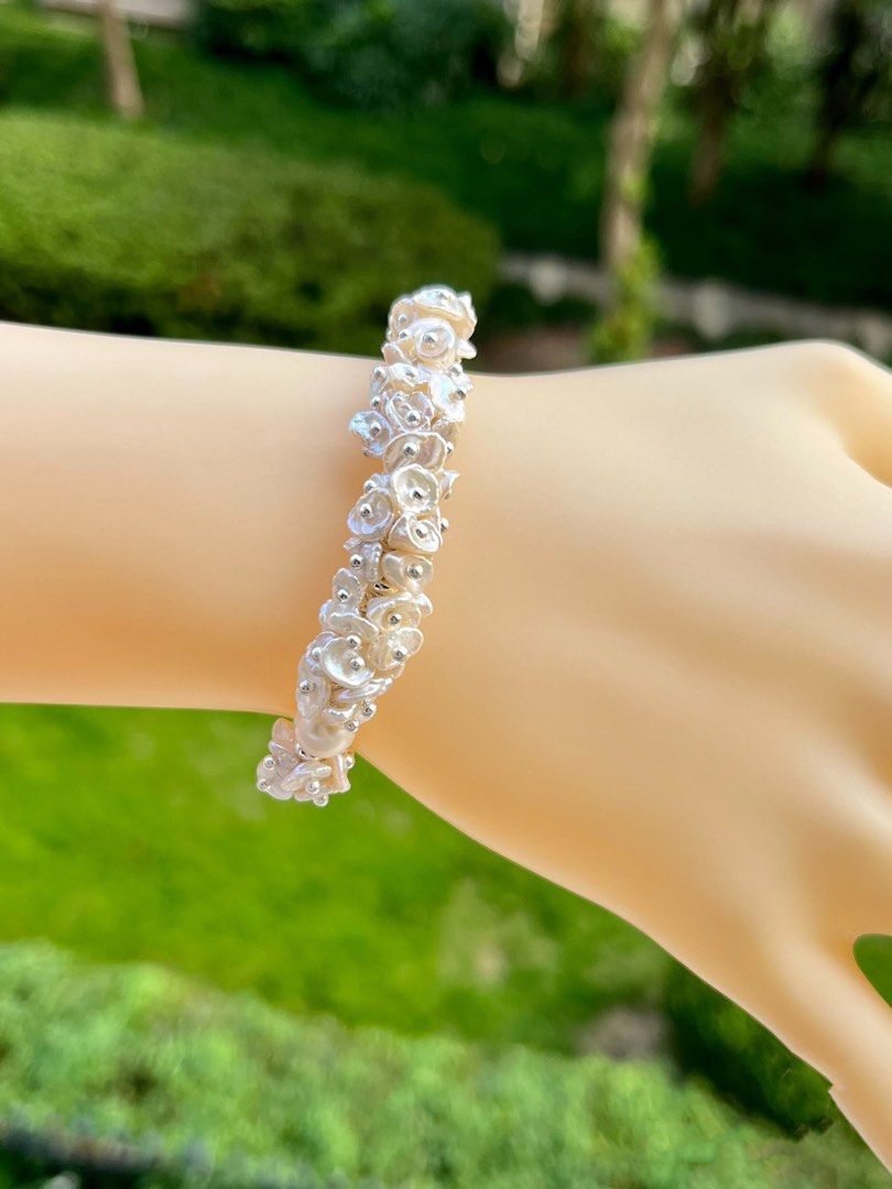 Freshwater pearl bracelet clearance with swarovski elements