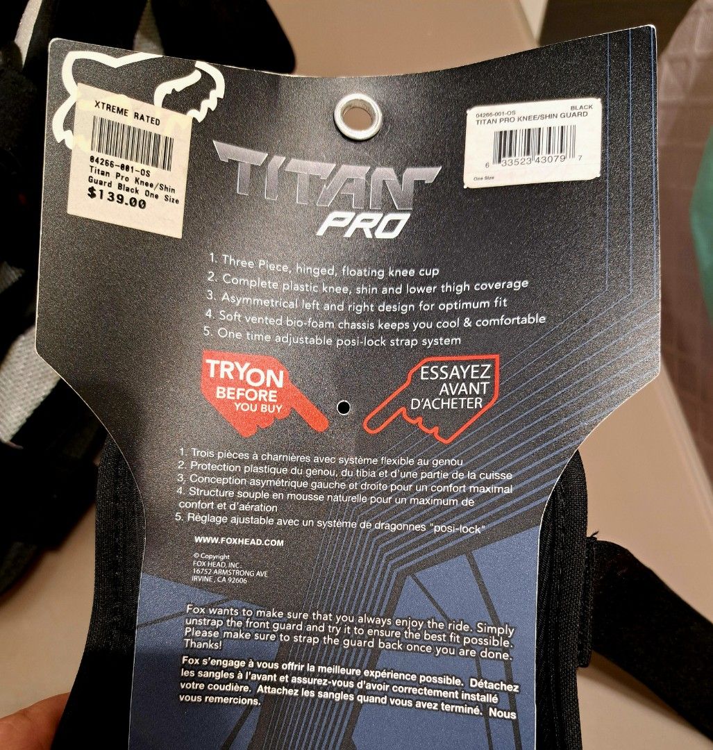 Fox Titan Pro Knee/Shin Guard Body Armour, Sports Equipment, Bicycles