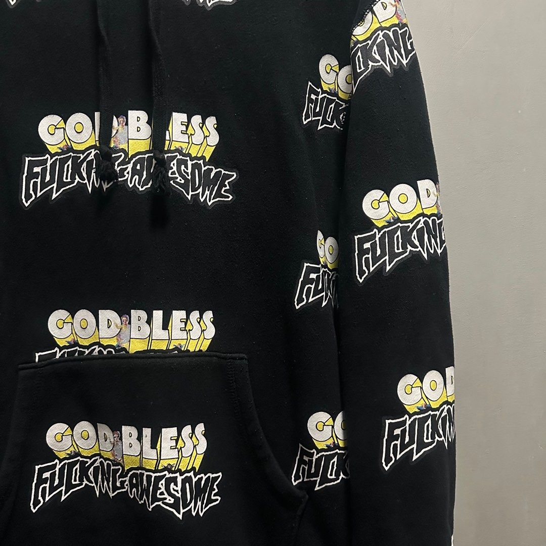 Fucking Awesome god bless aop hoodie