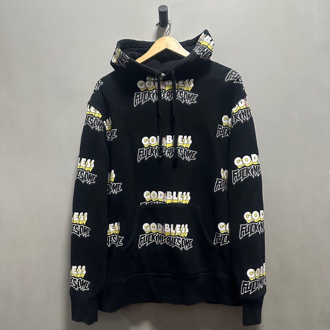 Fucking Awesome god bless aop hoodie Men s Fashion Tops Sets