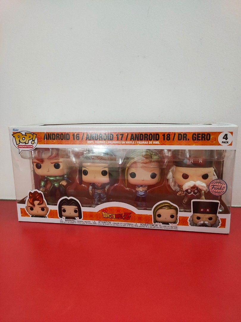Funko Pop Dragon Ball Z Exclusive - Android 16 / Android 17 / Android 18 /  Dr.gero (4 Pack)