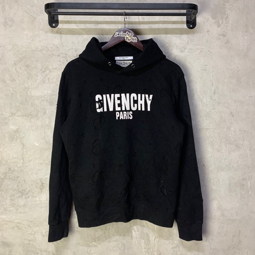 Givenchy distressed deals hoodie black