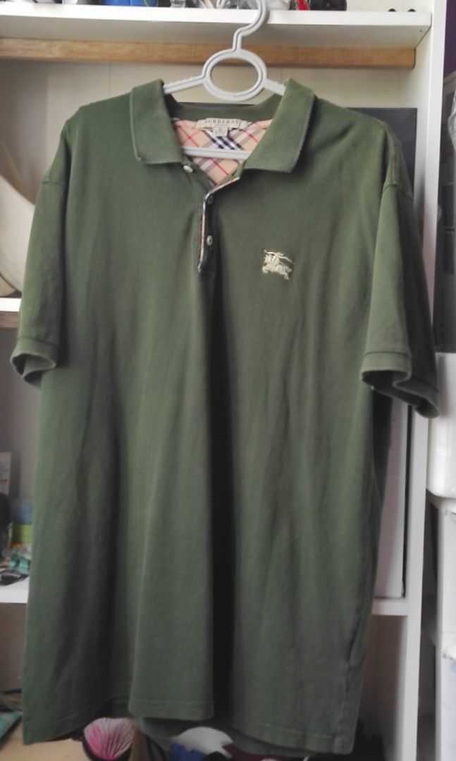 Green Collar Shirt Burberry London Men s Fashion Tops Sets