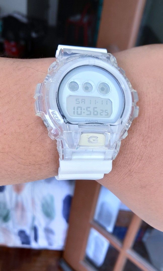 Gshock DW6900 WW7 casper custom malaysian snb matt white strap 9 10 or better. UNIT only Men s Fashion Watches Accessories Watches on Carousell