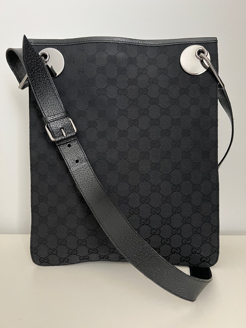 All black discount gucci messenger bag