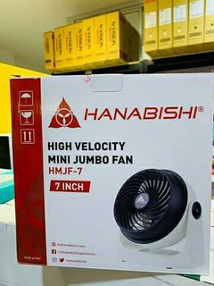 Hanabishi 7" High Velocity Mini Jumbo Fan Black White HMJF-7