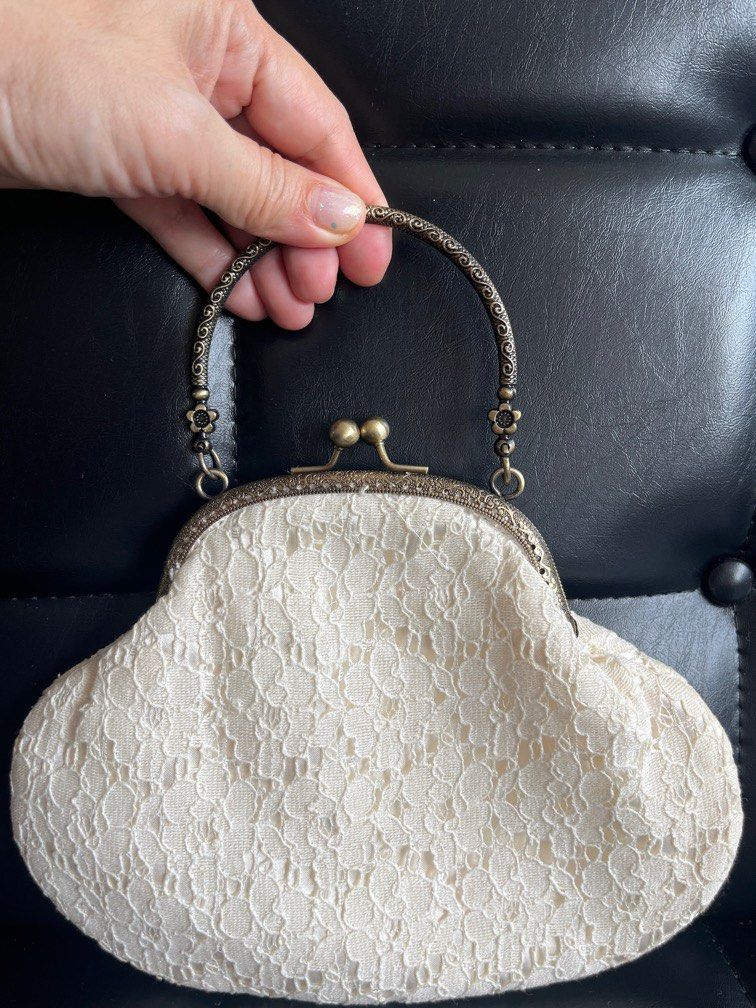 White on sale lace bag