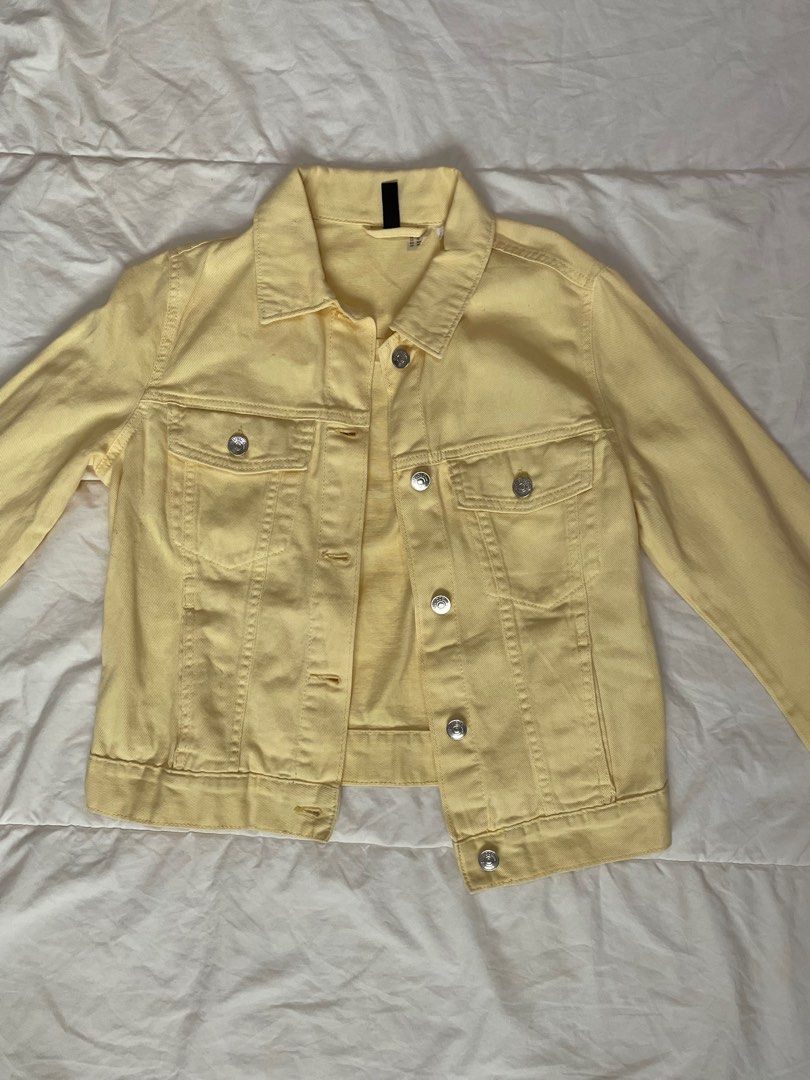 H&m yellow cheap denim jacket