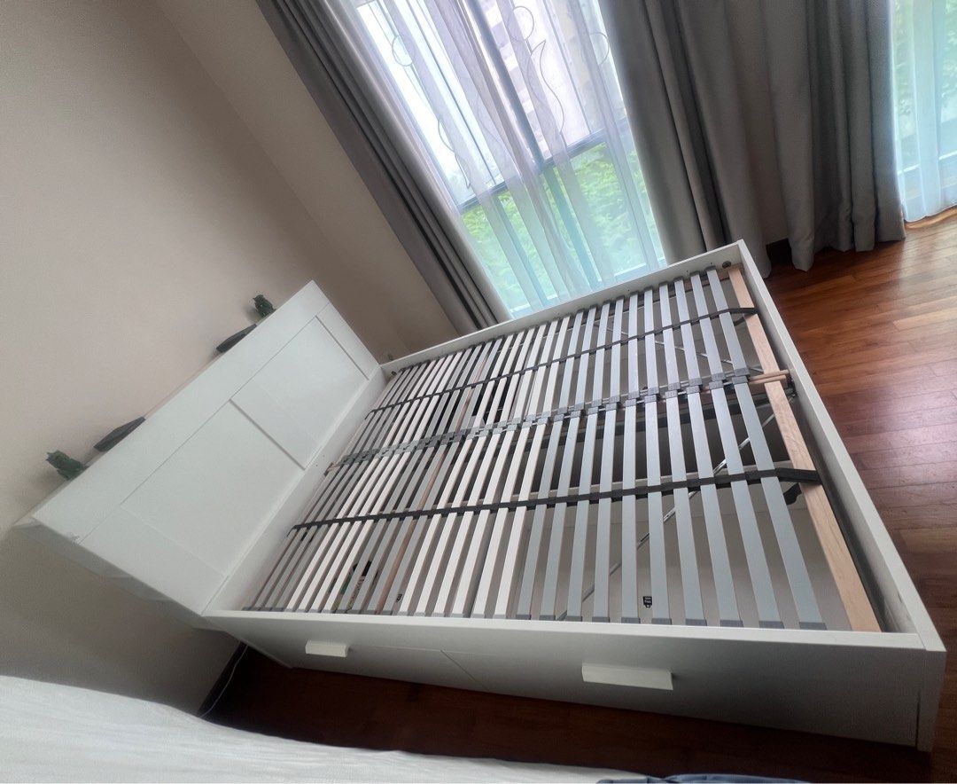 Ikea Bed Frame with backboard, Furniture & Home Living, Furniture, Bed Frames & Mattresses on