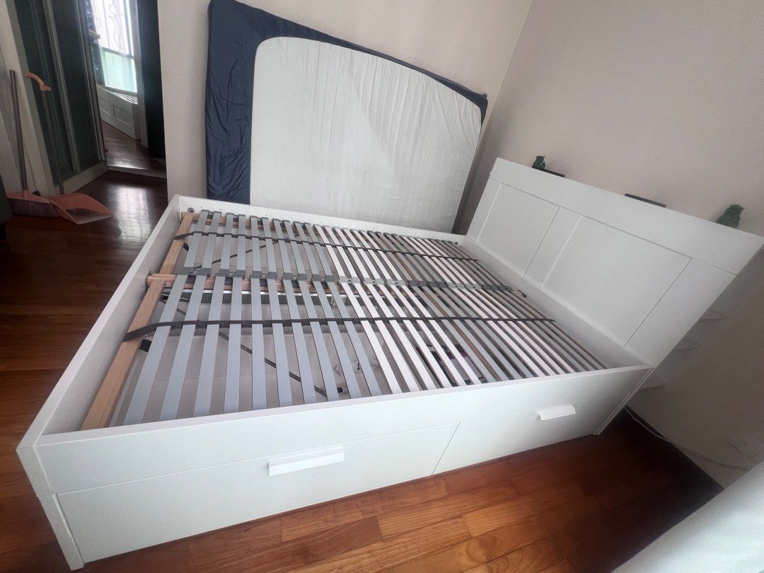 Ikea Bed Frame with backboard, Furniture & Home Living, Furniture, Bed