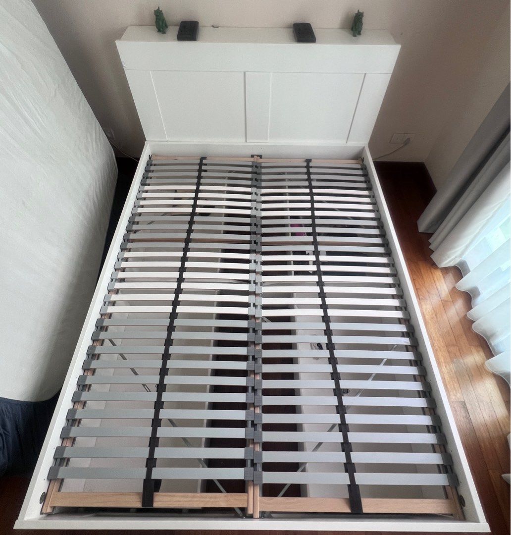 Ikea Bed Frame with backboard, Furniture & Home Living, Furniture, Bed