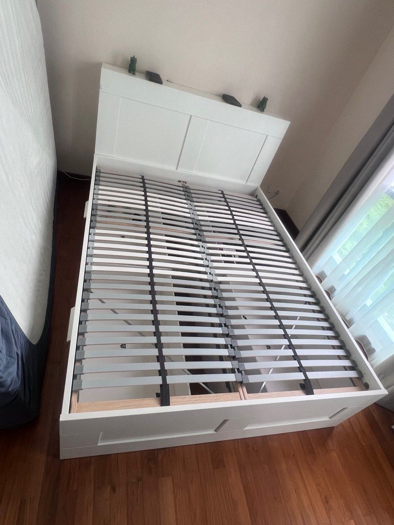 Ikea Bed Frame with backboard, Furniture & Home Living, Furniture, Bed