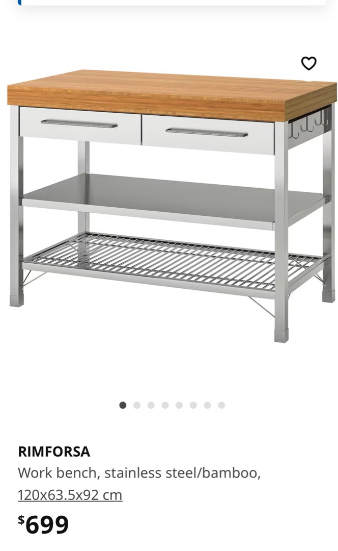 IKEA Rimforsa kitchen island, Furniture & Home Living, Kitchenware