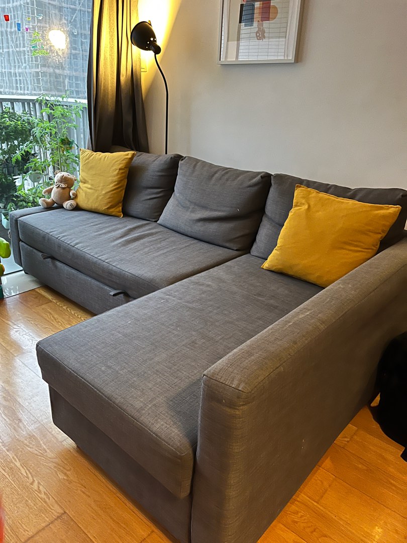 Ikea sofa bed with under sofa storage., 傢俬＆家居, 傢俬, 梳化 Carousell