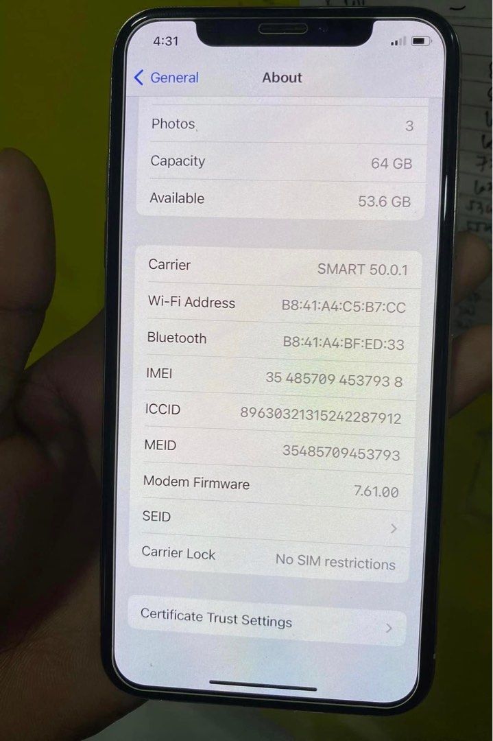 iPhone X 64gb RUSH (Category: iPhone X Series) located in Manila. Submitted by TekiCashGadgetsph (Listing ID 1265051898, Image 3). Description: Fix price Paunahan po last price posted.
