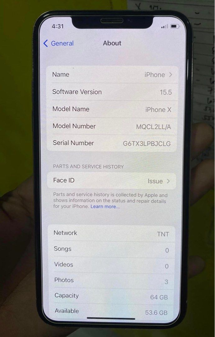 iPhone X 64gb RUSH (Category: iPhone X Series) located in Manila. Submitted by TekiCashGadgetsph (Listing ID 1265051898, Image 2). Description: Fix price Paunahan po last price posted.