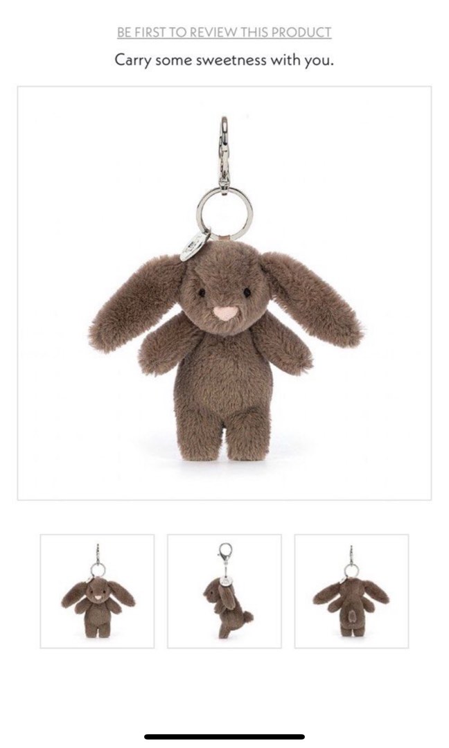 JellyCat Bashful Bunny Truffle Bag Charm, Hobbies & Toys, Toys & Games