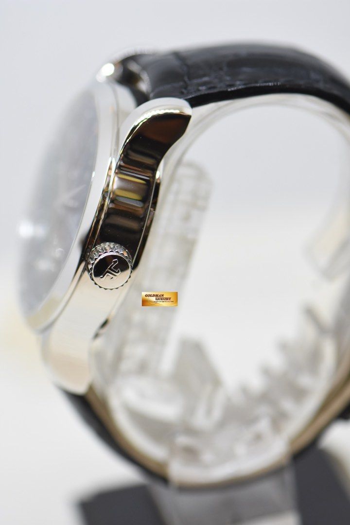JLC MASTER GRAND TOURBILLION GMT 43mm PLATINUM IN LEATHER STRAP