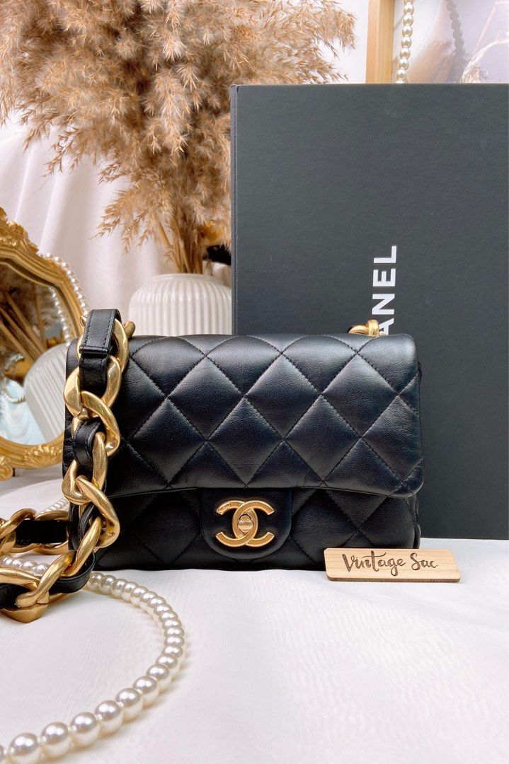 Chanel AS4151 Small Flap Bag With Top Handle Lambskin & Wenge Wood Matcha  green in 2023