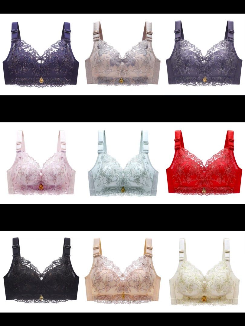 Korea healthy lacy sexy push up bra 32,34,36,38,40 white, nude, pink, blue,  navy, milky grey, red, black., Women's Fashion, New Undergarments &  Loungewear on Carousell