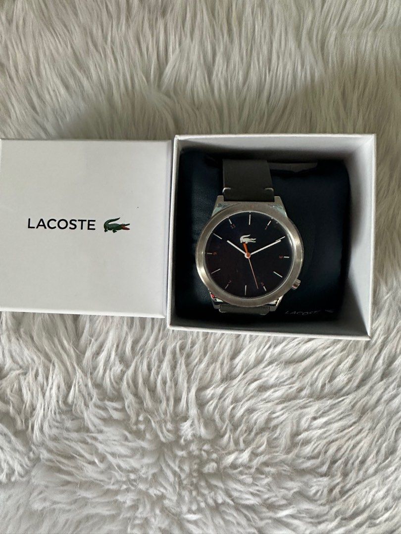 Lacoste grey leather motion watch for men