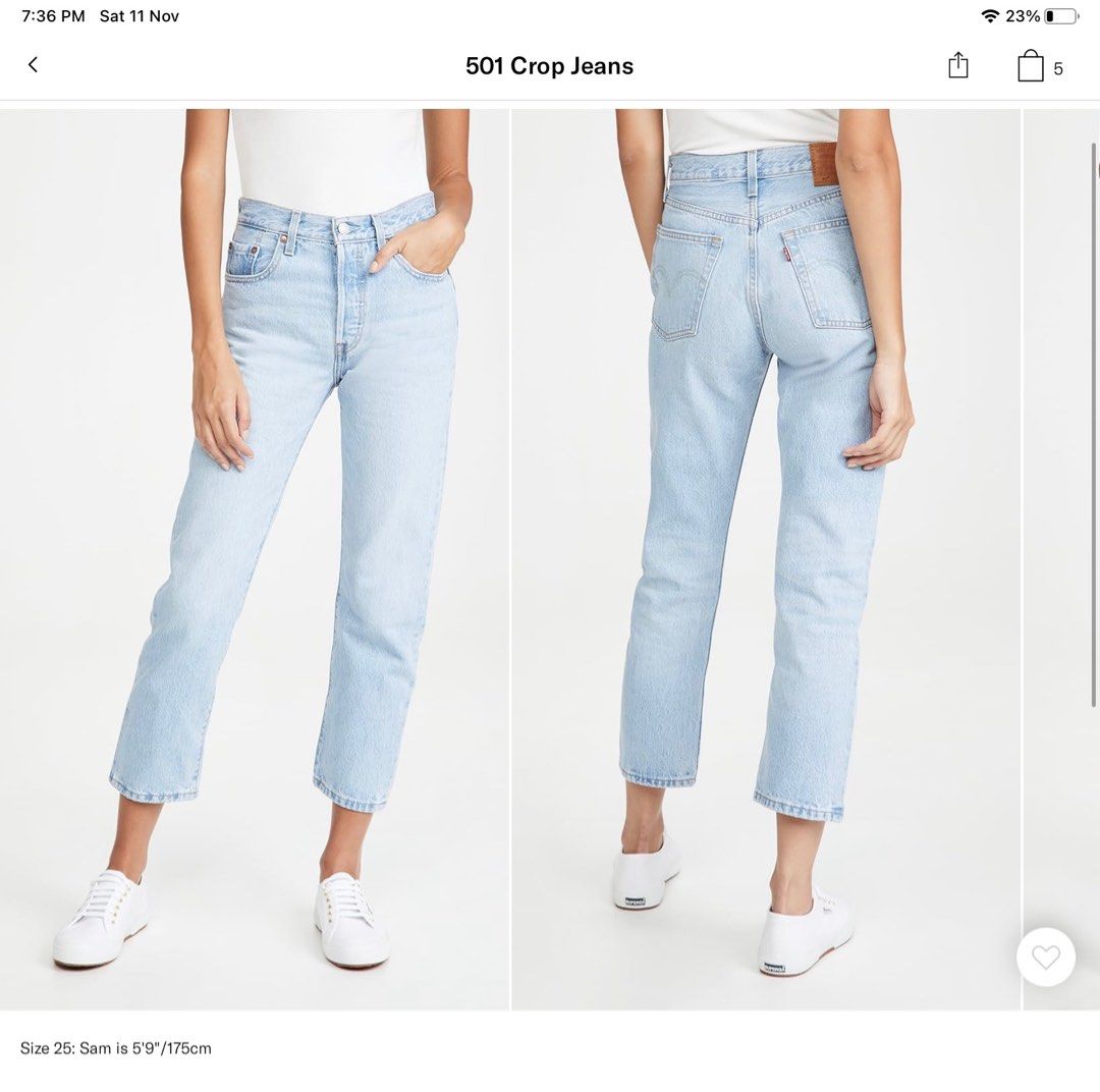 Levi s 501 crop jeans light wash W24 Women s Fashion Bottoms Jeans Leggings on Carousell