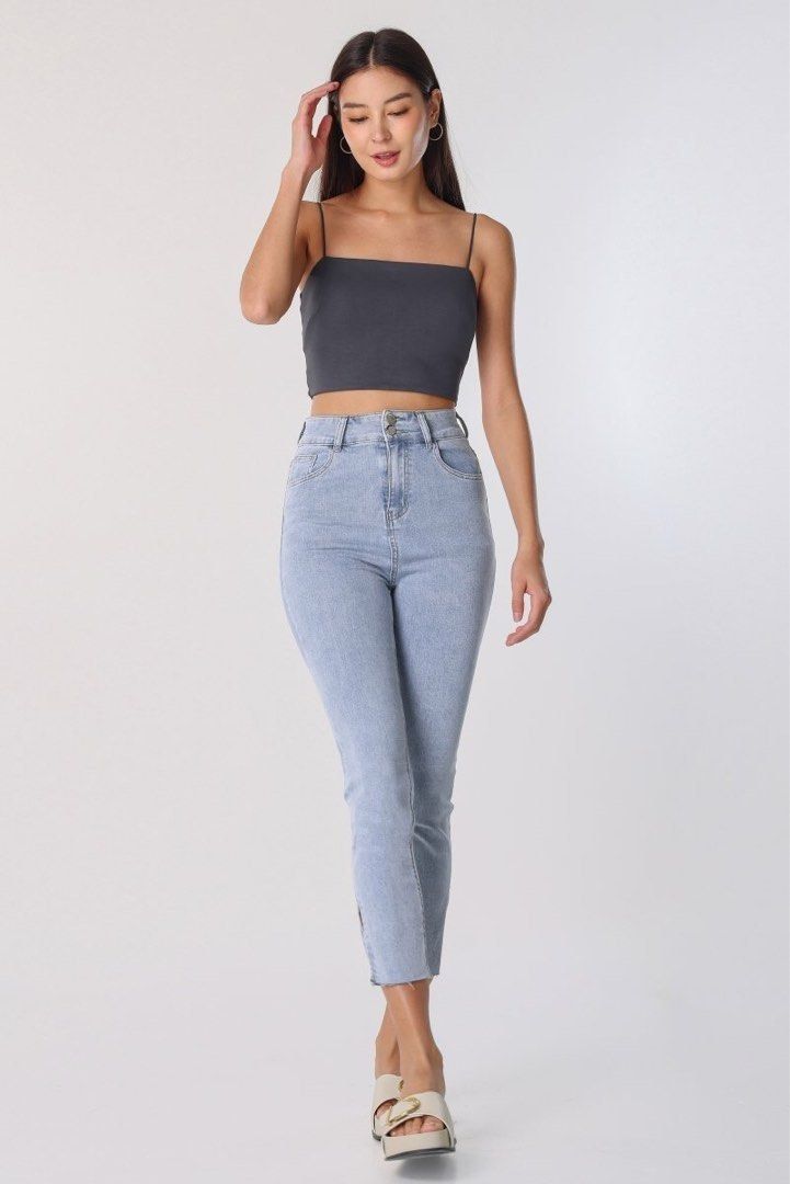 tele graciasoh lovet side bae jeans jewel version light washed Women s Fashion Bottoms Jeans Leggings on Carousell