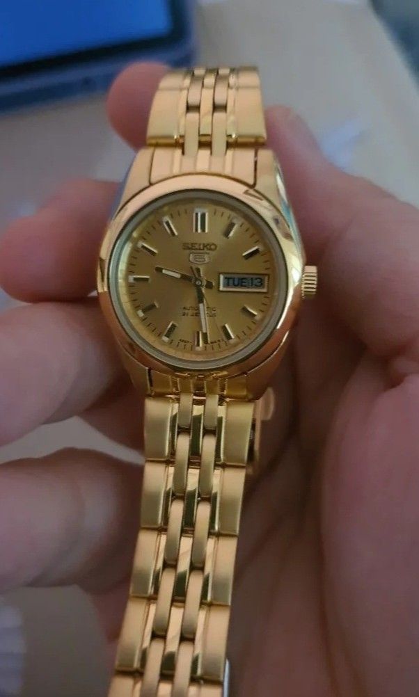 Lowest Price Seiko 5 SYMA38 Women s Ladies Automatic Gold Tone