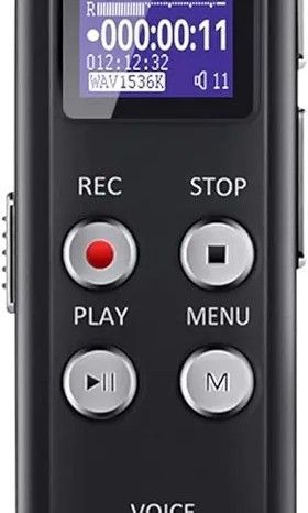 (M1101) 32GB Digital Voice Recorder with Voice Activated Recording and Playback - EVISTR L157 USB Rechargeable Dictaphone | Dictation Machine with MP3 Player
