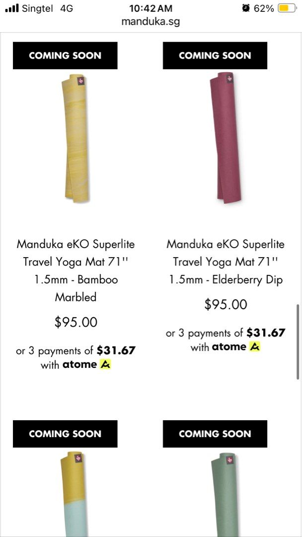 eKO® Superlite Travel Yoga Mat 1.5mm Bamboo Marbled