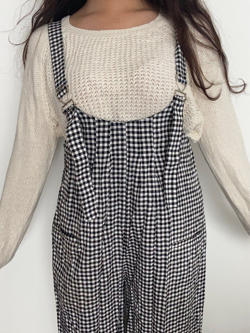 Mango gingham online jumpsuit
