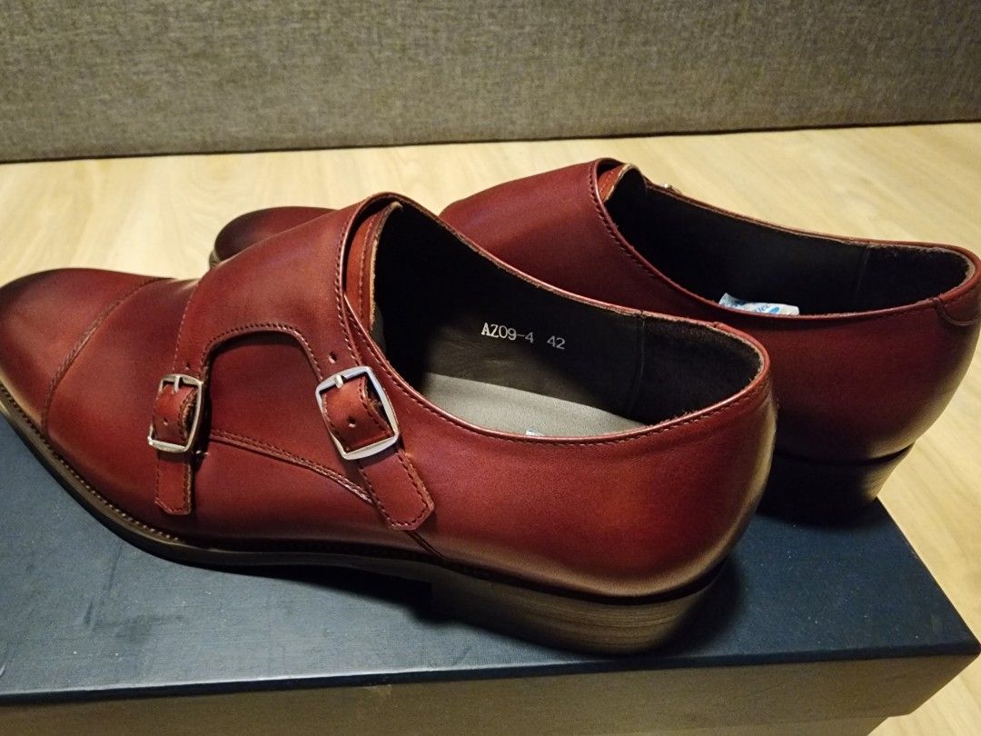 Marbury double monks formal shoes tan colour