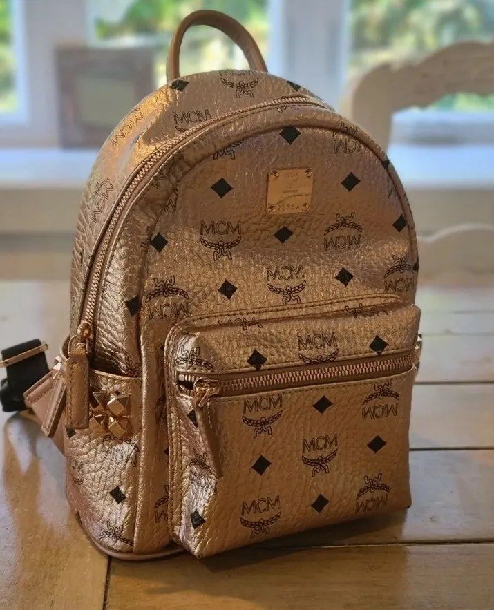 Mcm backpack outlet rose gold