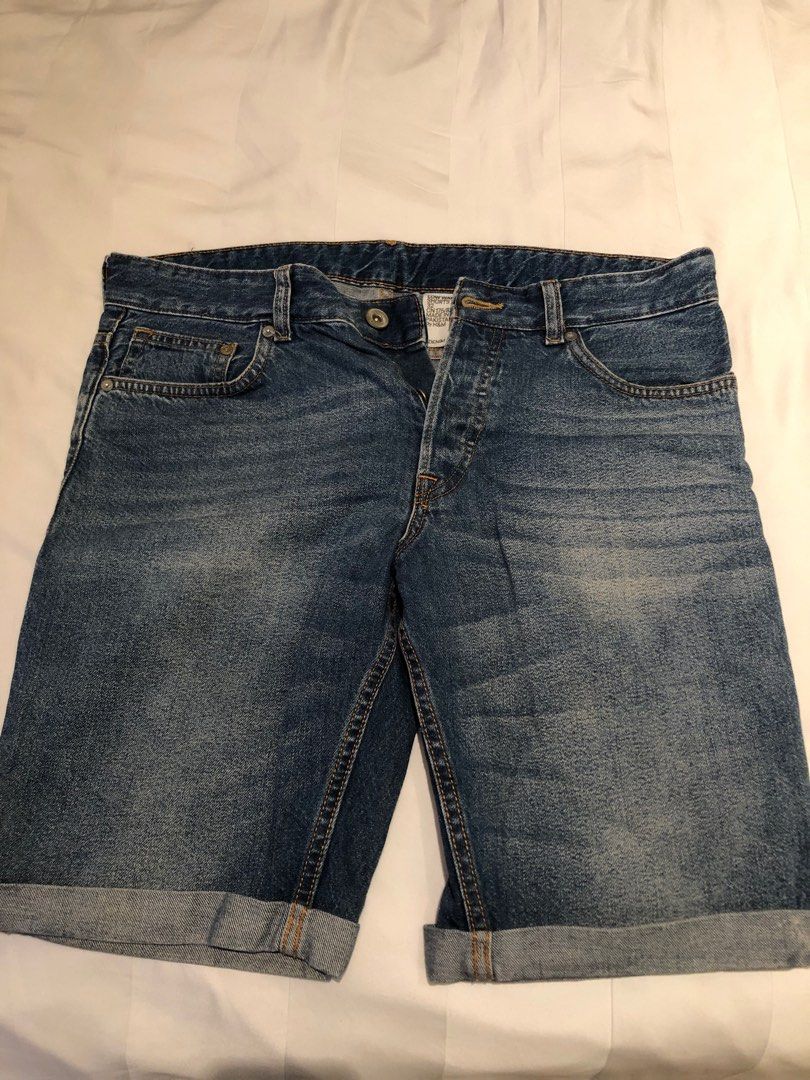 Mens Jean Shorts H M 32 Waist Medium