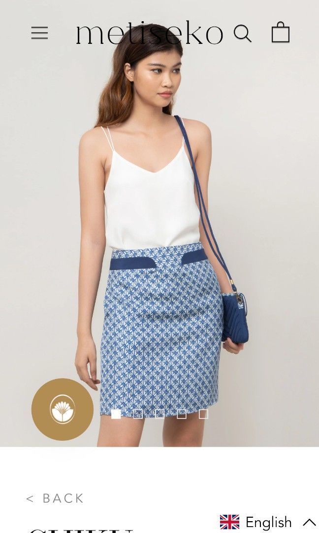 Metiseko Premium Natural Mulberry Silk Blue and White Patterned