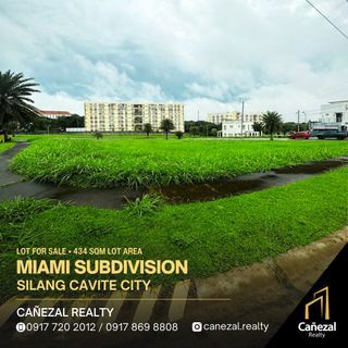 Miami Subdivision South Forbes Corner Lot 434 SQM Lot Area, in Silang Cavite, For Sale