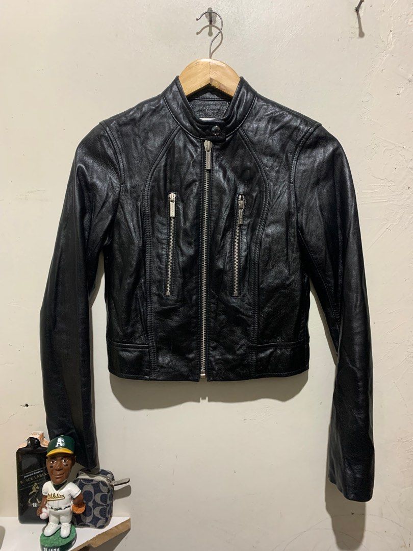 Michael Kors Cropped Leather Jacket Luxury Apparel on Carousell