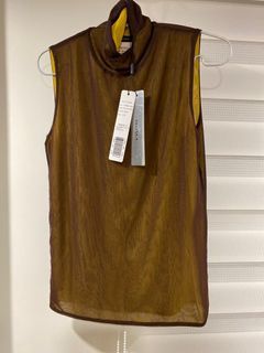 moma 小高領 垂墜高領 雙色 撞色內搭 外穿 設計款 薄紗感
