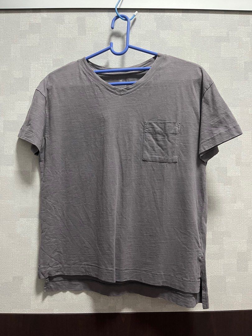 Muji V Neck T Shirt (Dark Grey, Light Grey and Greyish Green