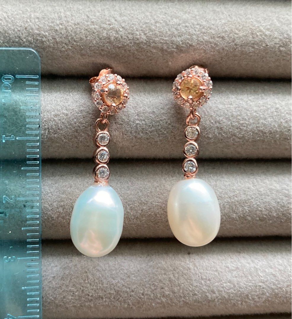 White pearl earrings wedding sale