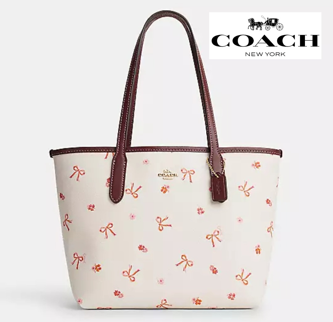 Ribbon logo city tote store