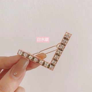韓系髮飾 氣質甜美優雅V型水鑽彩鑽青蛙夾髮夾 髮夾